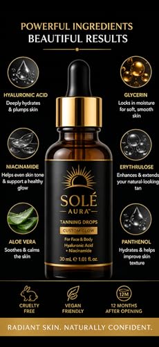 Solé Aura™ Custom Glow Tanning Drops for Face & Body
