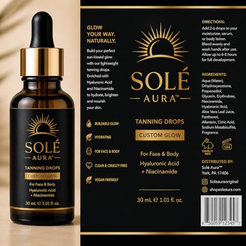 Solé Aura™ Custom Glow Tanning Drops for Face & Body