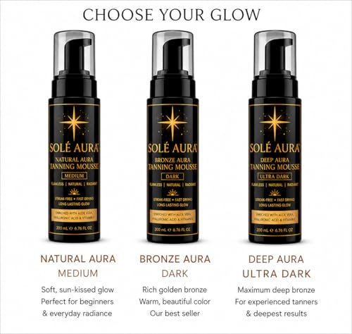 Solé Aura™ Rich Golden Bronze Dark Self Tanning Mousse